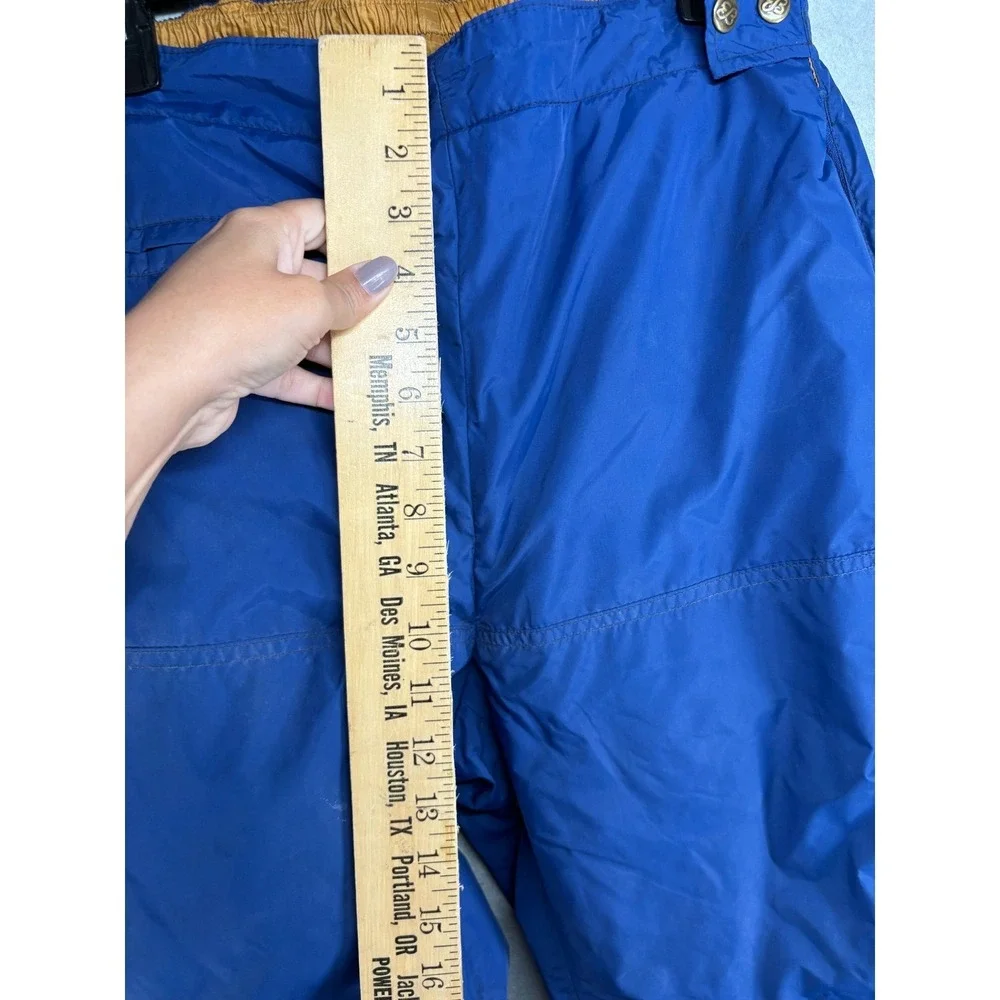 Vintage Eddie bauer Royal Blue Ski Snow Pants goose‎ down Full Zip Legs 90's